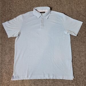 Ermenegildo Zegna Polo Shirt Mens Size M Blue Short Sleeve Cotton Preppy Work Go